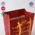 nouveau design chine usine rouge mode shopping sac en papier avec poignée